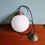 Art Deco suspension in white opaline, Val Saint-Lambert, 1920-30