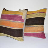 Vintage pillow store contemporary kilim turkish striped pillow covers, set of 2 ak619