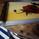 Floral tray signed Elge