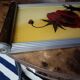 Floral tray signed Elge
