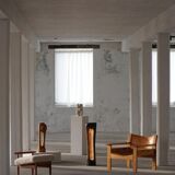 Large wooden sculpture "Black Elegance" by Ole Wettergren, Denmark, 1990s.