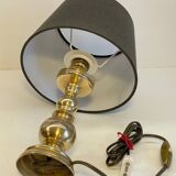 Chic solid brass and vintage fabric lamp
