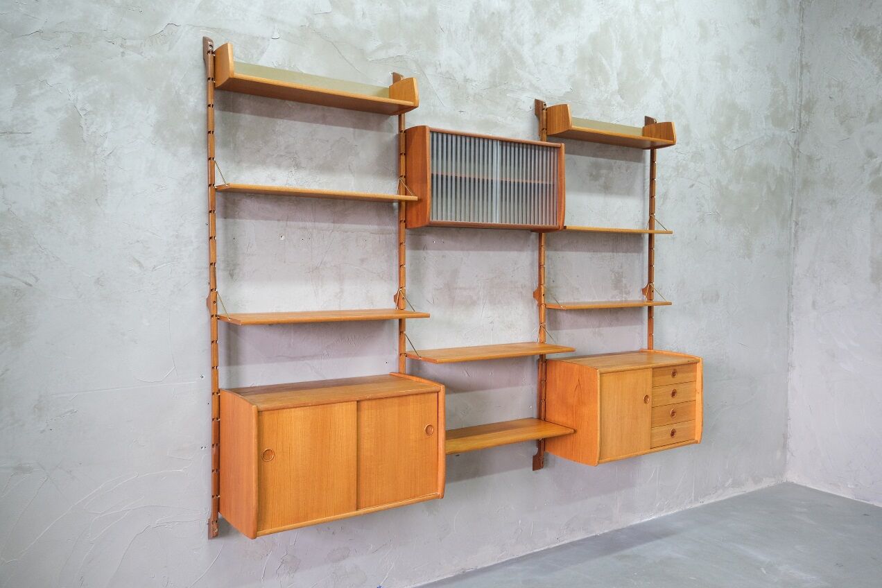 Mid-Century Modular Teak Wall Unit by John Texmon for Blindheim Mobelfabrik, Norway,  1960s