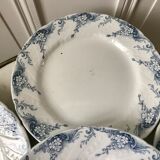 set of 6 flat plates in Iron Earth K&G Lunéville model "Angèle" late 19th century