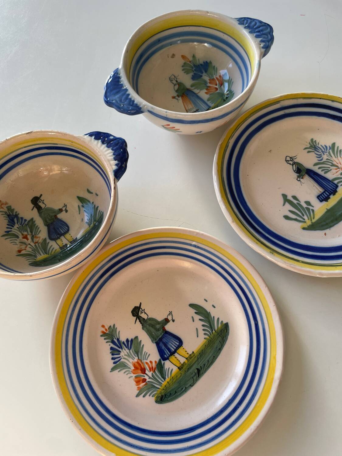 Complete service Henriot Quimper bowls and plates