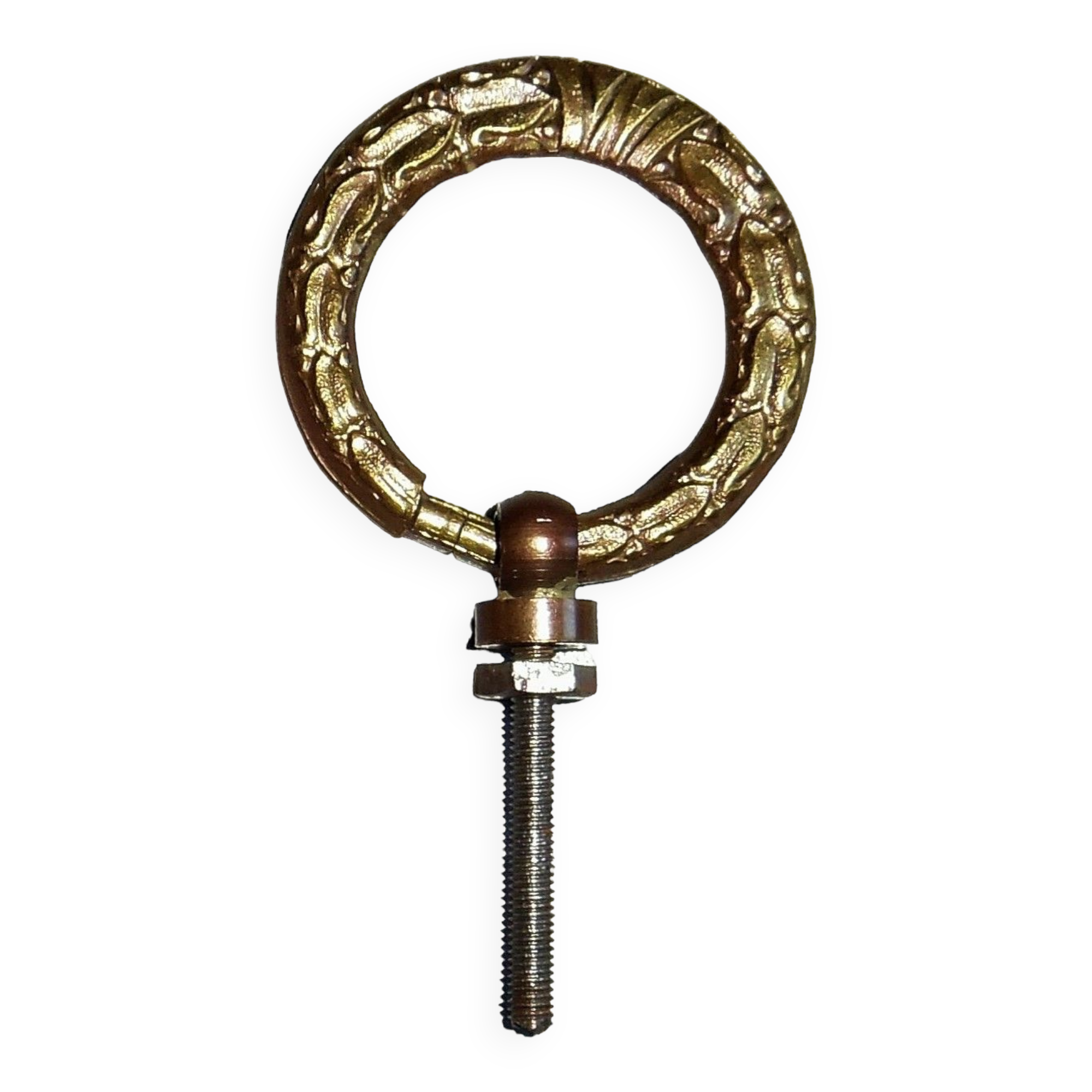 Set of 3 pulling furniture rings in brass 30s