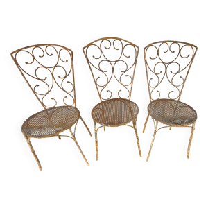 ensemble de 3 chaises - jardin