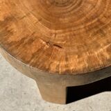 Quadripod coffee table in solid wood monoxyl natural color (dark)