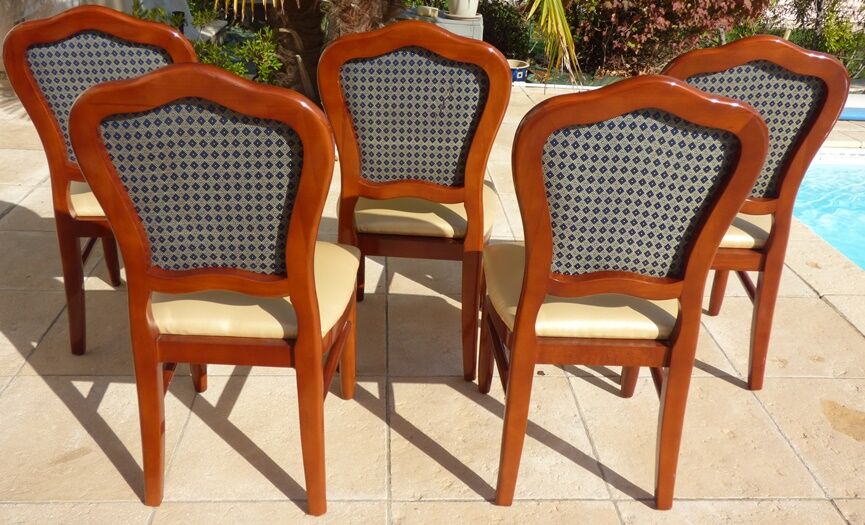 9 merisier solid wood style high chairs variegated