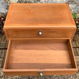 Vintage chest of drawers in solid raw wood from 1950