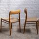 4x Niels Møller chair Model 75 in Oak, 1960s Denmark