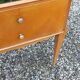 Vintage pair of bedside tables from the 1950s in sycamore and a mirror.