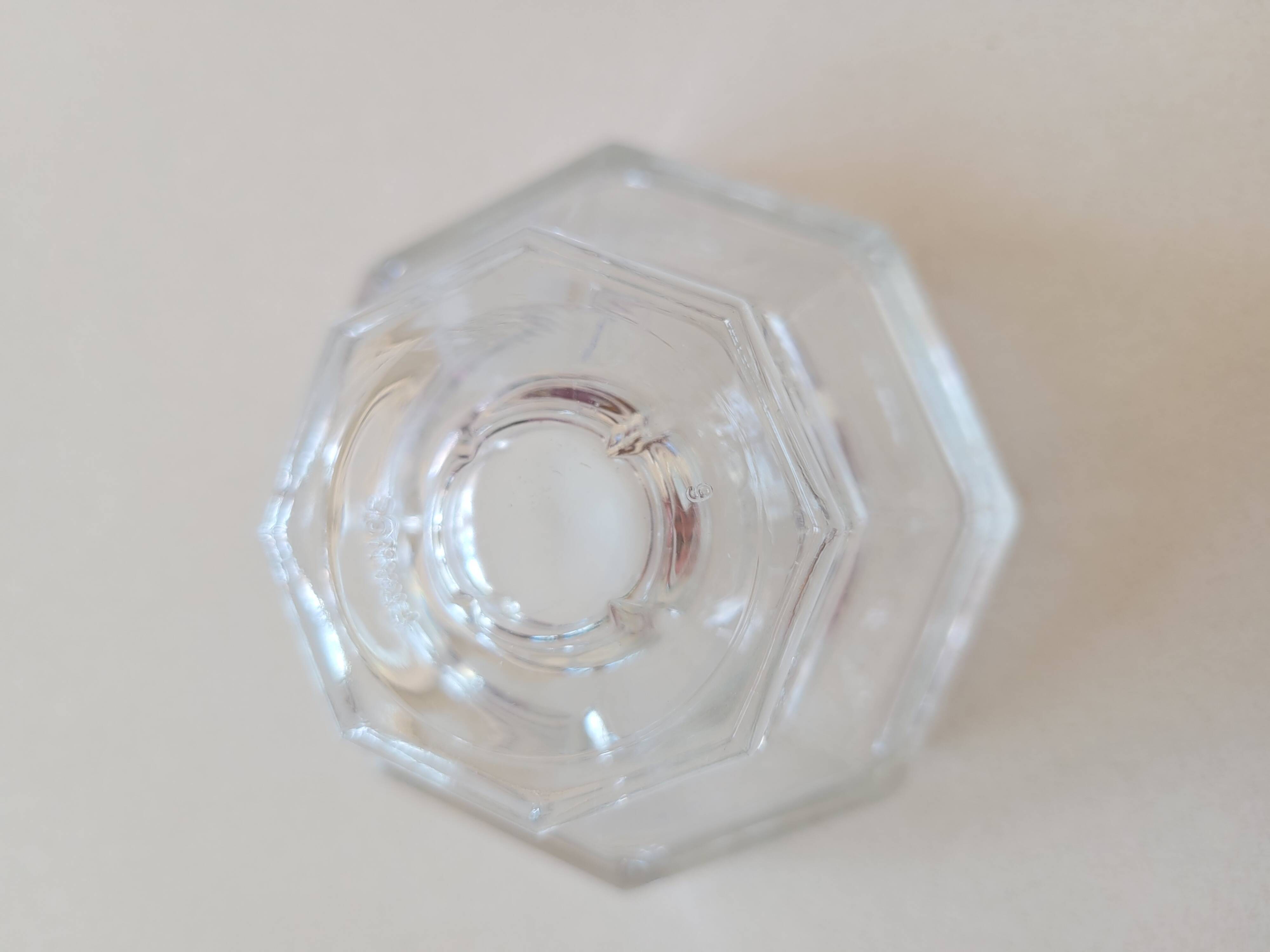 4 thick glass candle holders