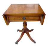 English style wooden side table with flaps