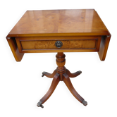 English style wooden side table with flaps