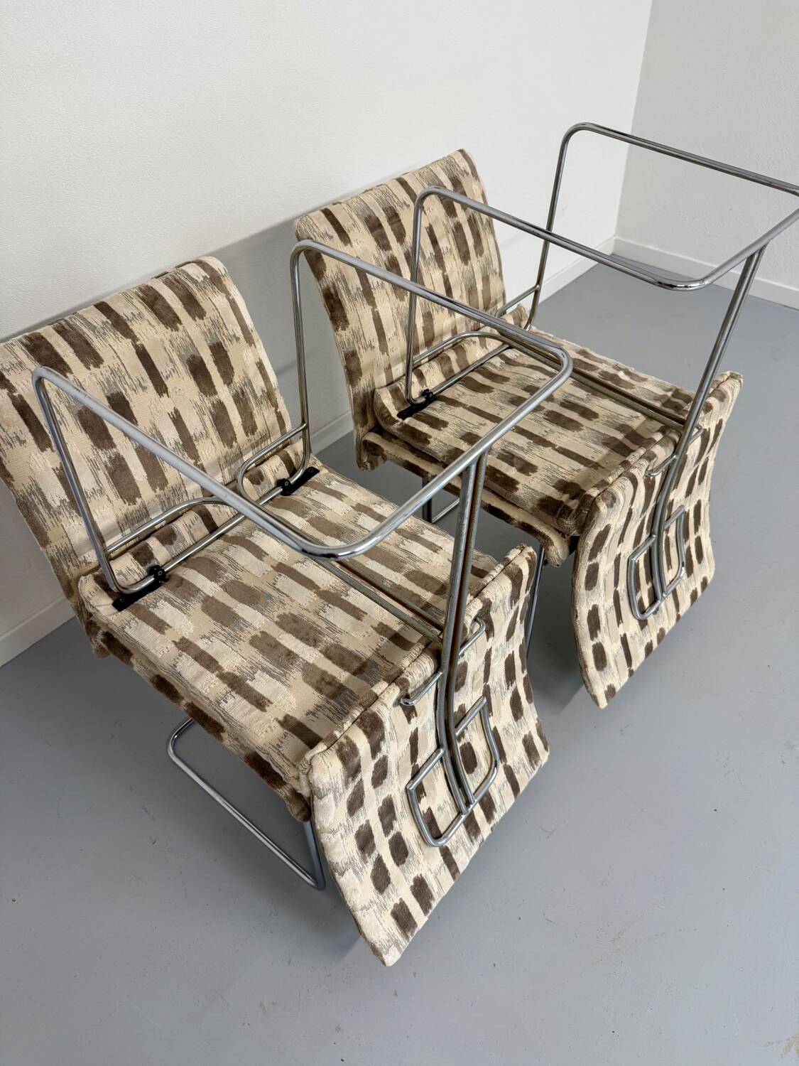 Set of 4 old Saporiti Italia chairs from the 1970s, Ernes design
