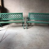 Old cast iron and wood garden bench