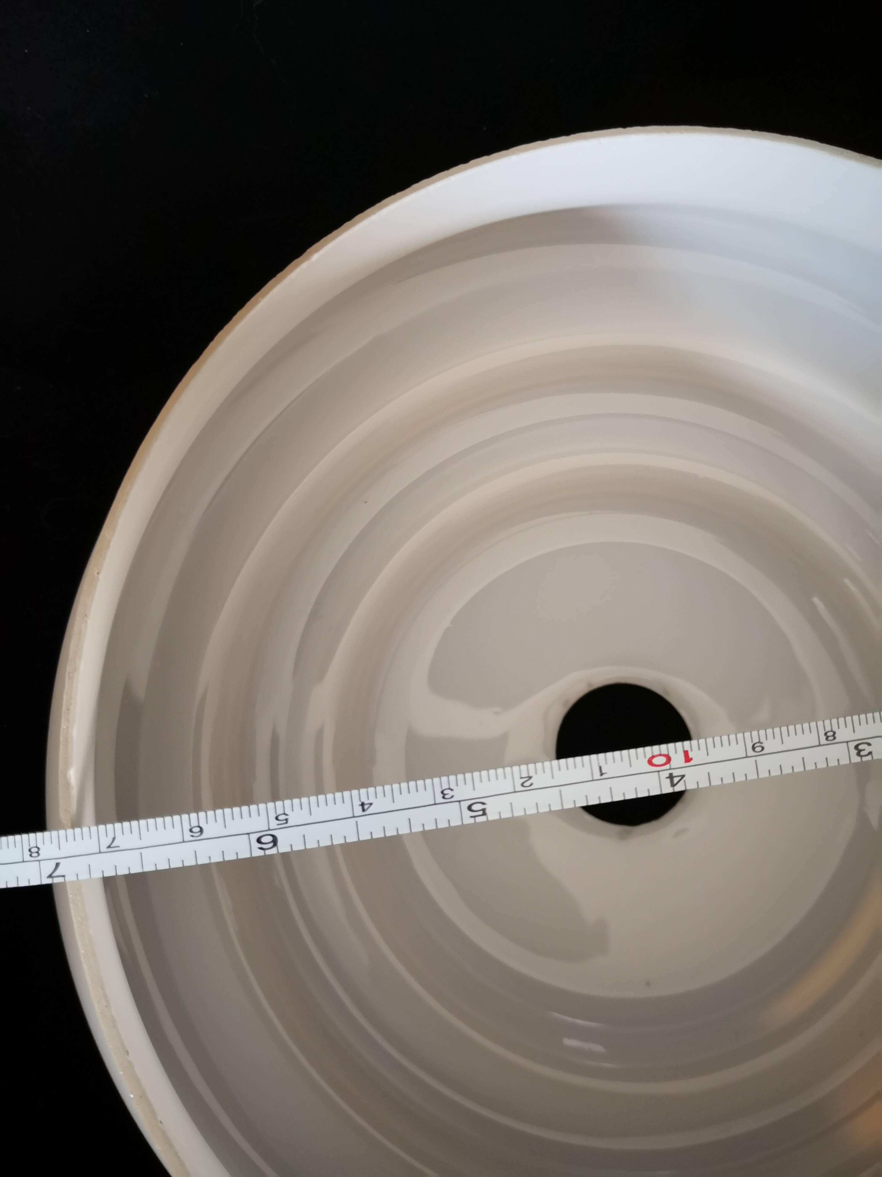 pendant lamp/lampshade/art deco in white opaline/gold lines