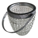 Vintage cut glass and chrome steel ice bucket