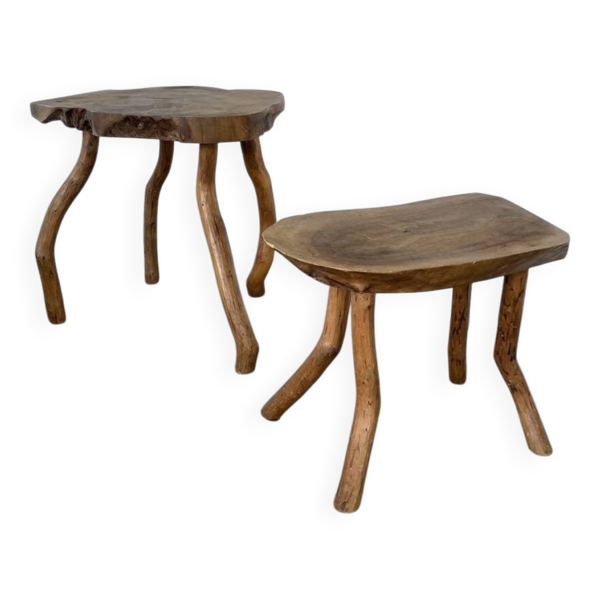 Paire de tables appoint en orme