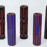 Mid Century Modern Pottery Mosaic Vases by Ritter, 1960s, Set of 5