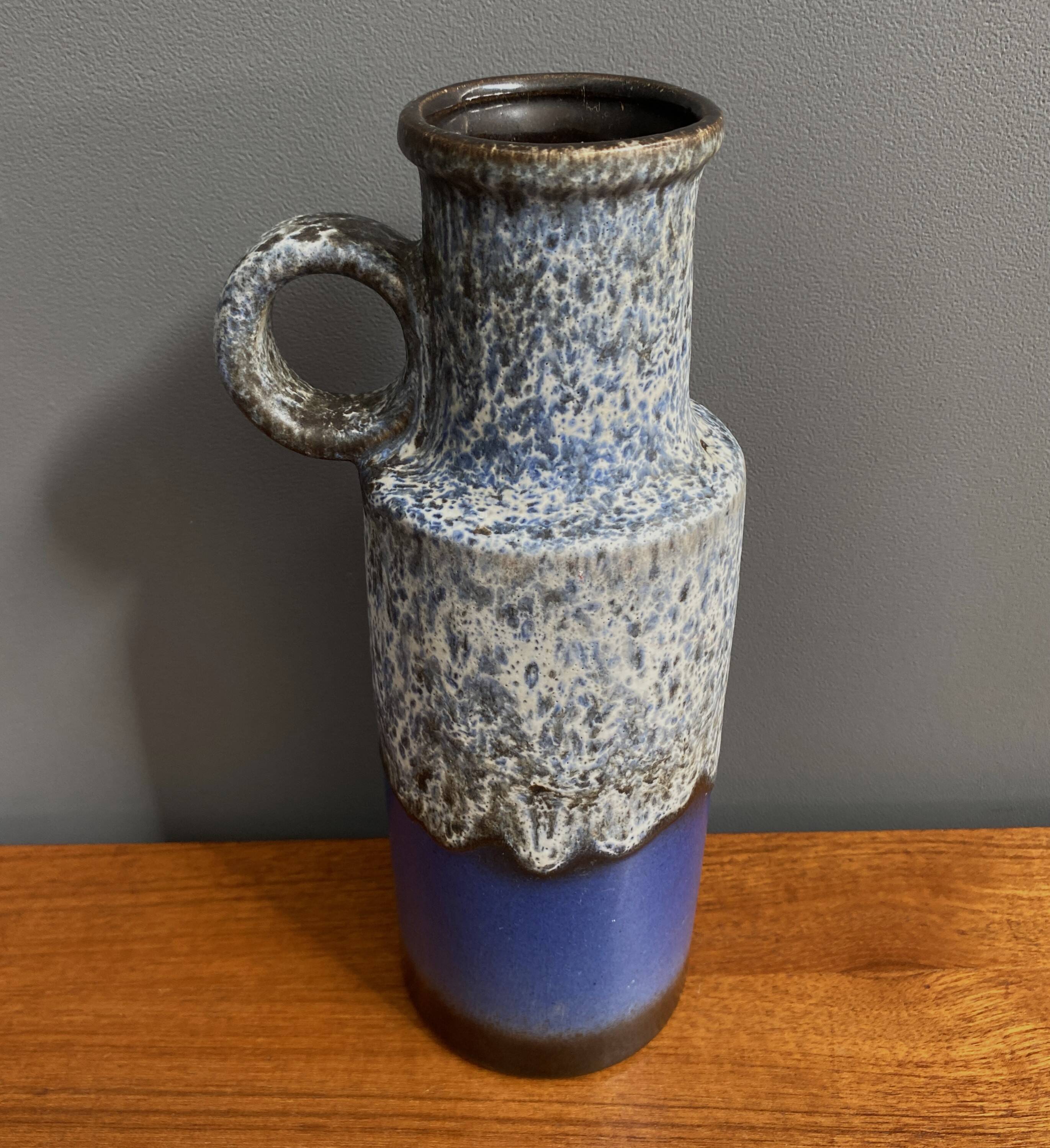 Vase Scheurich modèle 401-28 bleu et gris