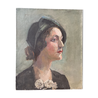 Tableau portrait ancien vers 1930