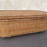 Coffee table braided rattan chest