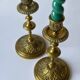 Pair of neoclassical brass candlesticks