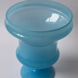 Vase vintage en opaline bleu