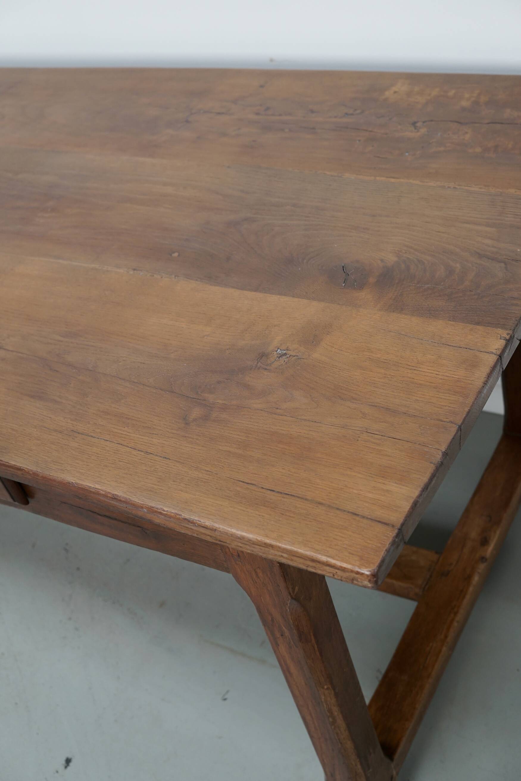 Rustic Dining Table in Oak and Elm from the Early 20th Century