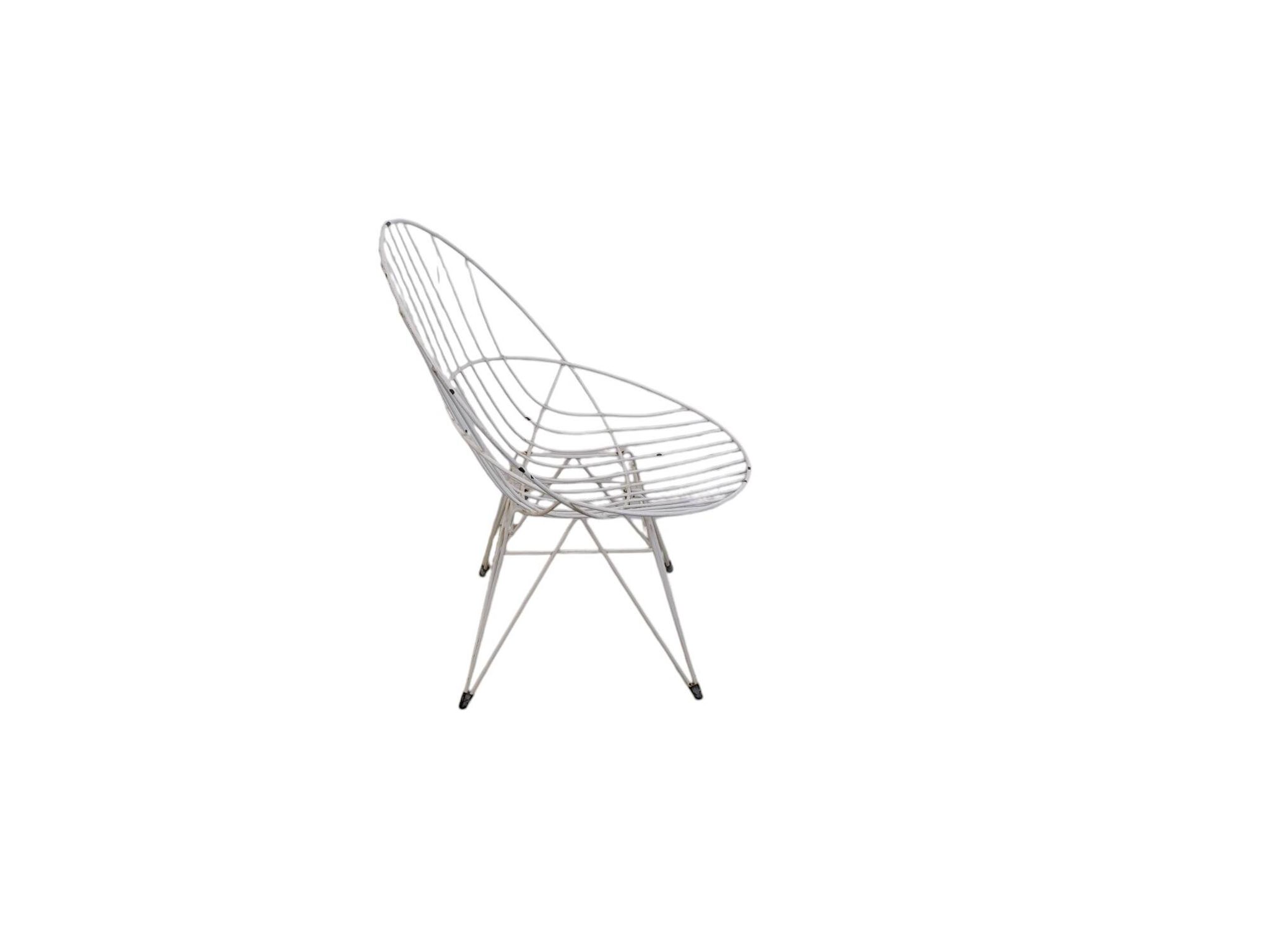 Chaise Pastoe Combex en fil métallique, 1950s