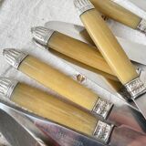 12 vintage Pradel stainless steel bakelite knives