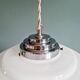 Art Deco pendant light in white opaline, 1920s-30s
