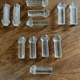 Set of 12 knife doors in vintage art deco glass