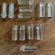 Set of 12 knife doors in vintage art deco glass