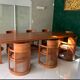 Lot de une table  et 6 fauteuils inspiration Frank Lloyd wright