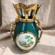 Italian lilac crown vase 26cm - emerald green & gold - vintage 60s year