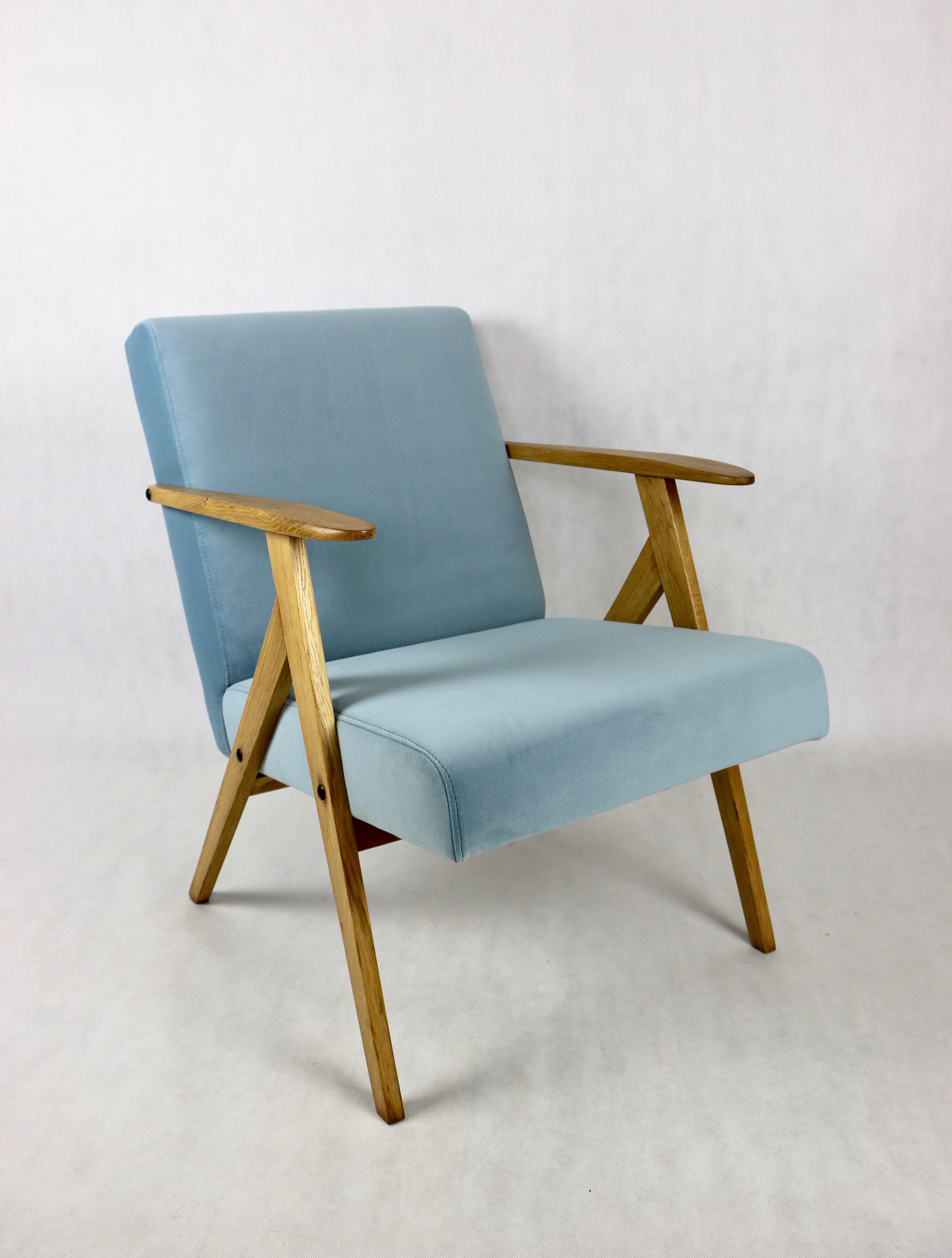 Vintage armchair in light blue, 1970s