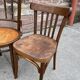 Lot 6 mismatched wooden bistro chairs
