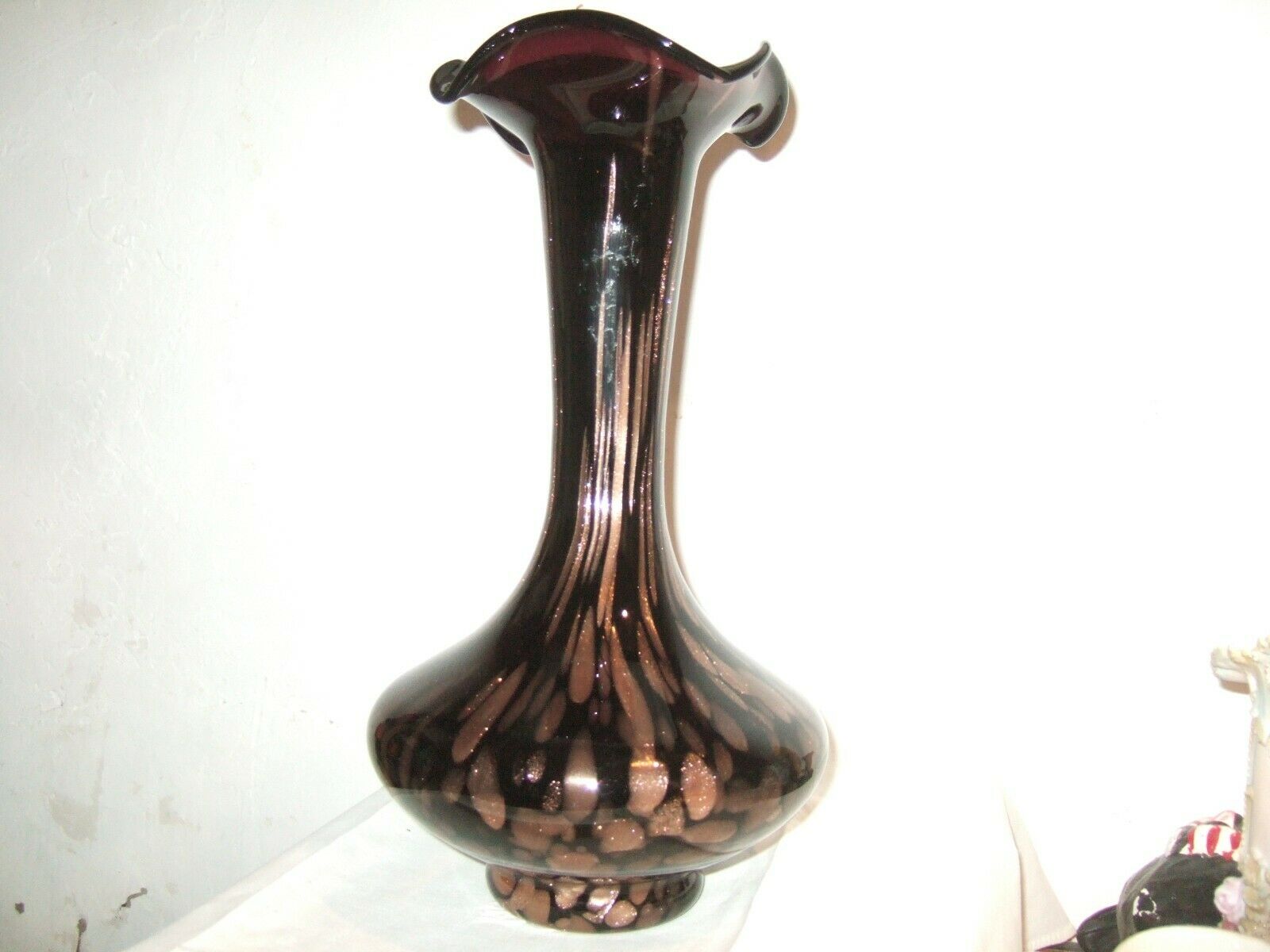 Aventurine glass inclusion vase