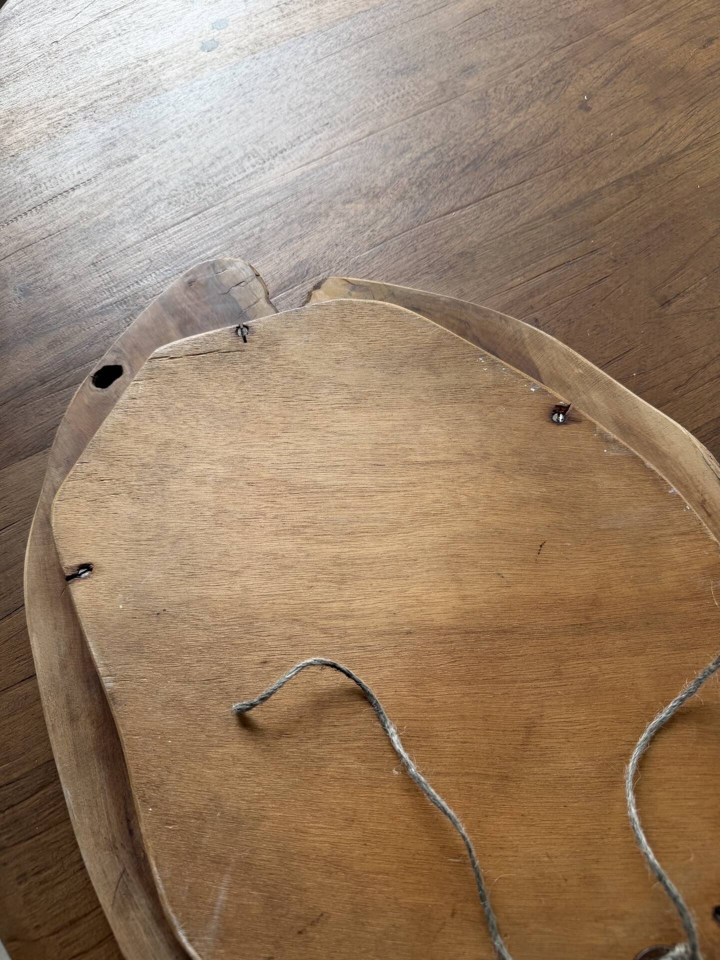 Set of 2 organic brutalist mirrors wood 1950s