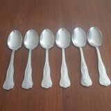 Set of 6 silver metal spoons