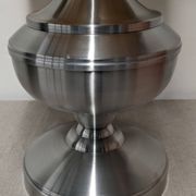 Space age XL living room lamp in brushed aluminium, France circa 1970.