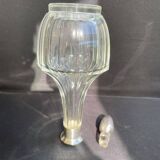 Carafe à liqueur cristal taillé et argent poinçonné Tête de Minerve