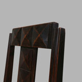 Set of six oak an wicker dining chairs by Victor Courtray