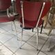 Pair of burgundy faux leather chairs