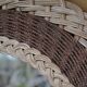Round woven rattan mirror with rope from the 1970s.