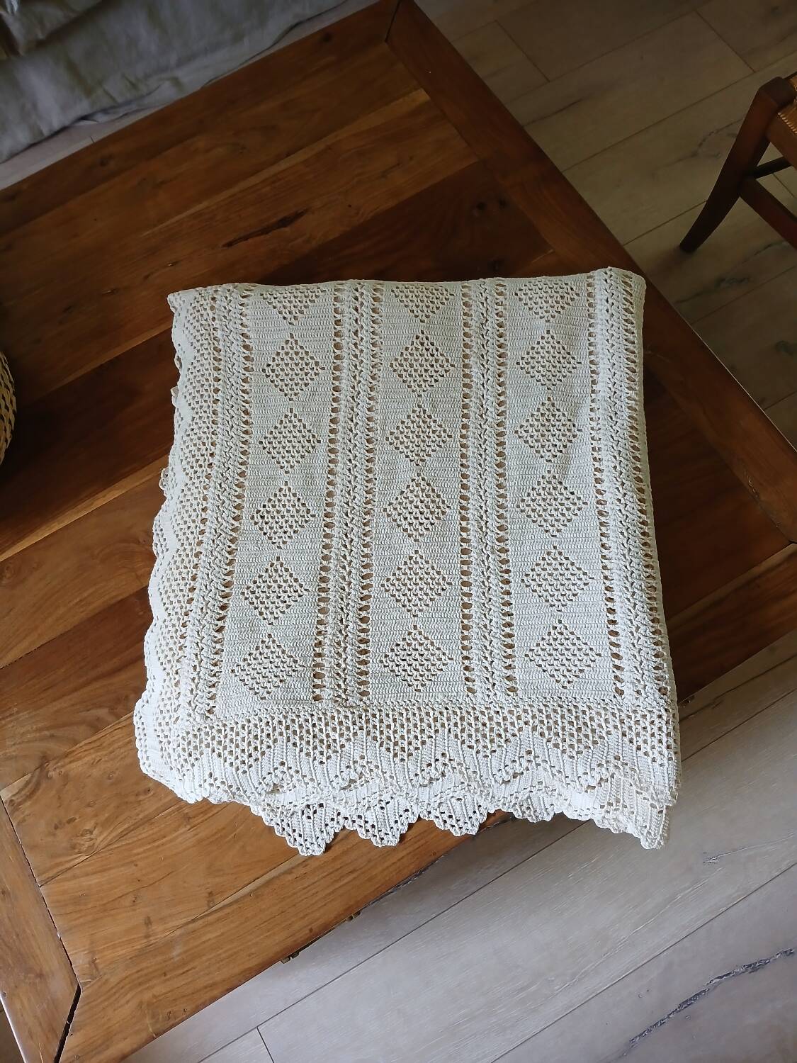Antique crochet bedspread