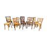 Lot de 10 chaises bistrot dépareillé vintage